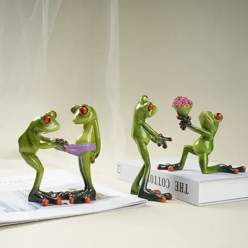 Decorbites funny frog couple resin decor bedroom figurine