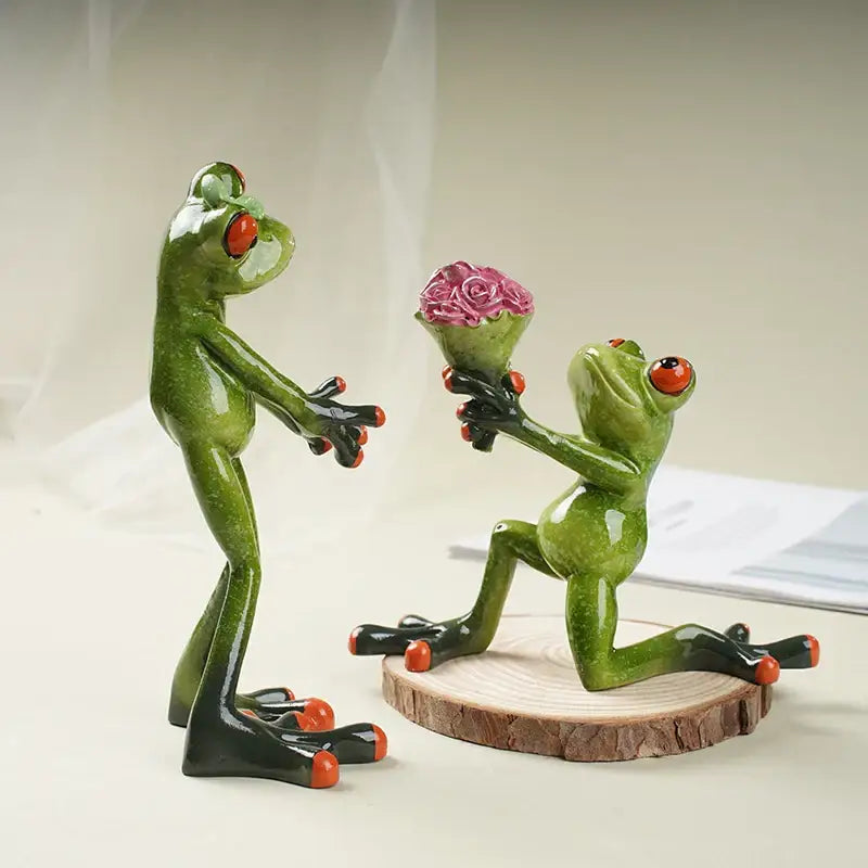 Decorbites funny frog couple resin decor bedroom figurine
