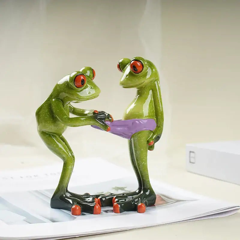 Decorbites funny frog couple resin decor bedroom figurine