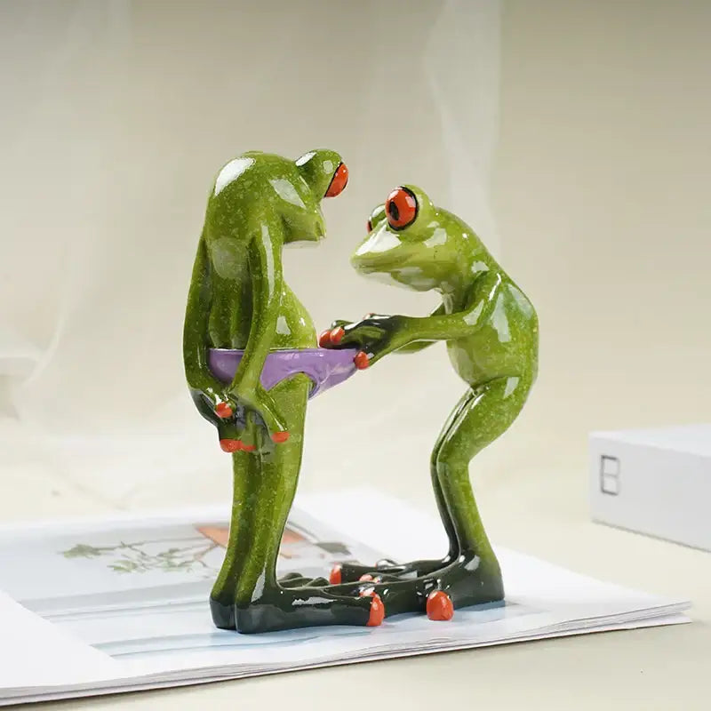 Decorbites funny frog couple resin decor bedroom figurine