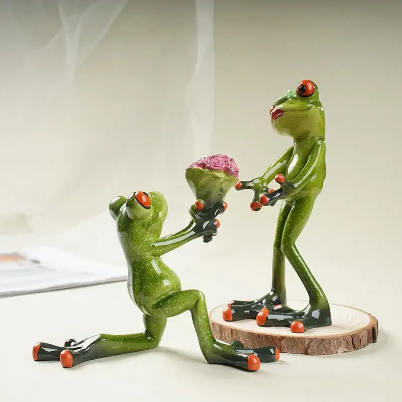 Decorbites funny frog couple resin decor bedroom figurine