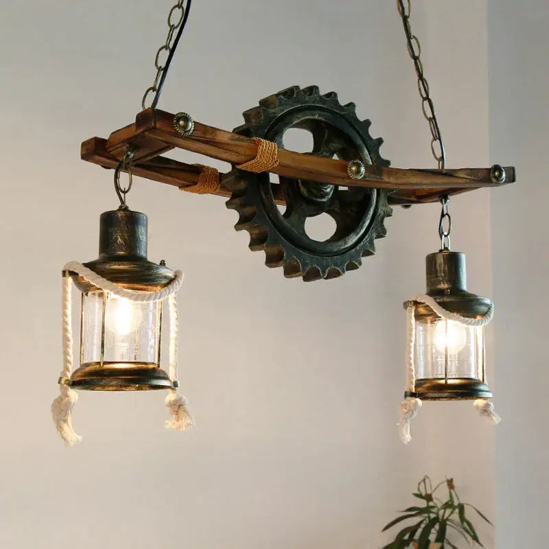 Decorbites gear industrial chandelier pendant for dining room
