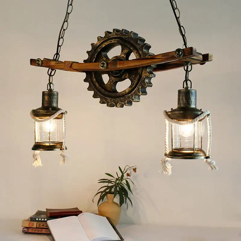 Decorbites gear industrial chandelier pendant for dining room