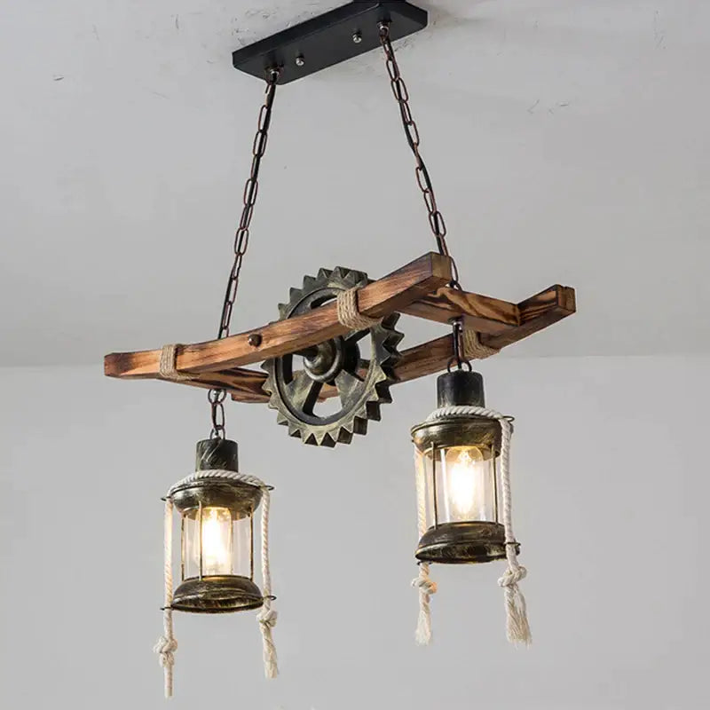 Decorbites gear industrial chandelier pendant for dining room