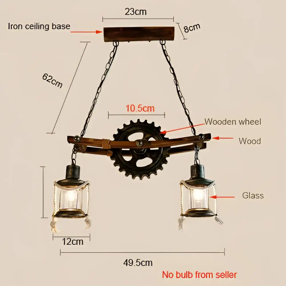 Decorbites gear industrial chandelier pendant for dining room