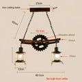 Decorbites gear industrial chandelier pendant for dining room