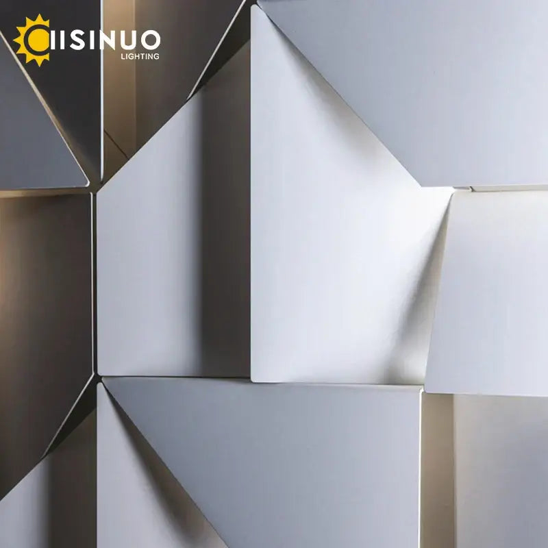 Decorbites geometric art white wall lamp for bedroom living room