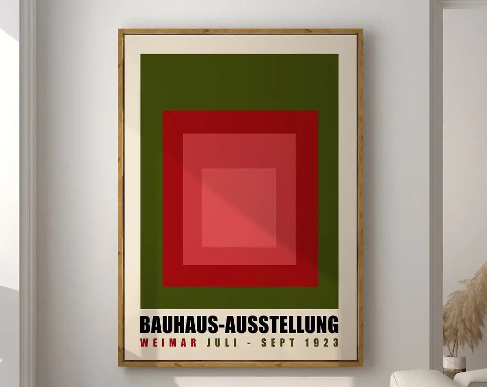 Minimalist orange geometric bauhaus canvas poster living room art