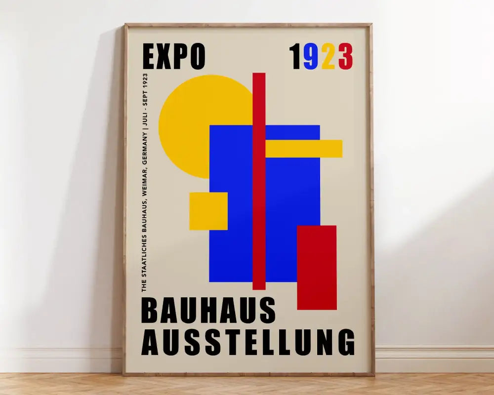 Minimalist bauhaus canvas poster yellow living room eye art