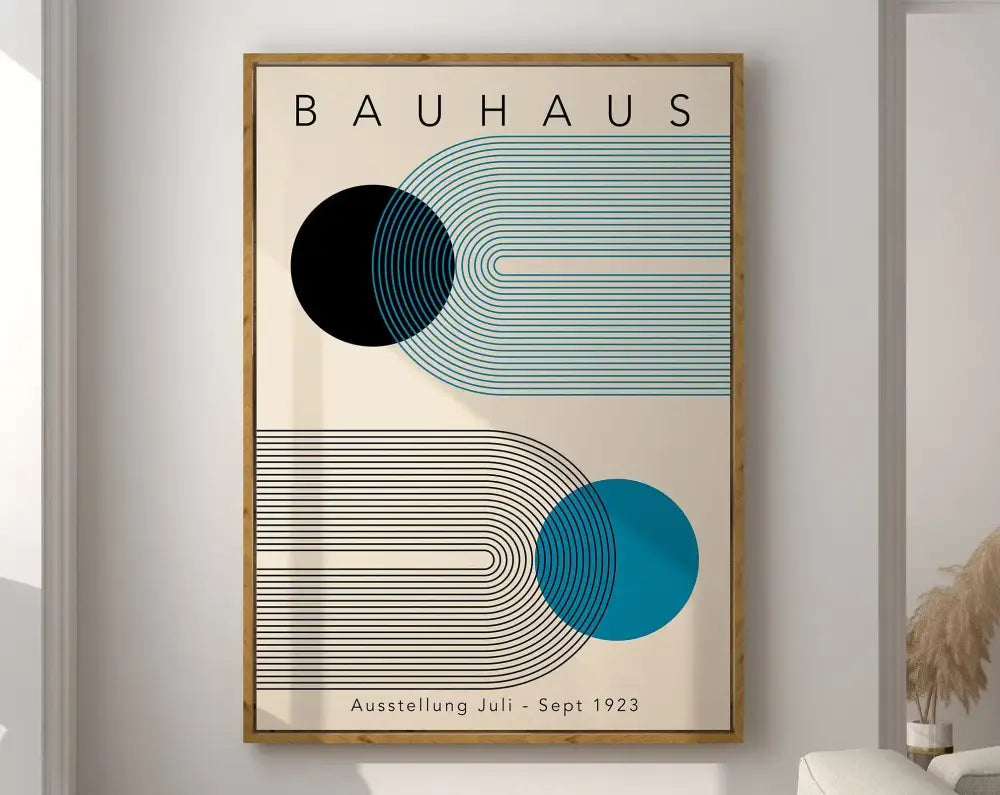 Geometric bauhaus canvas poster – living room wall art