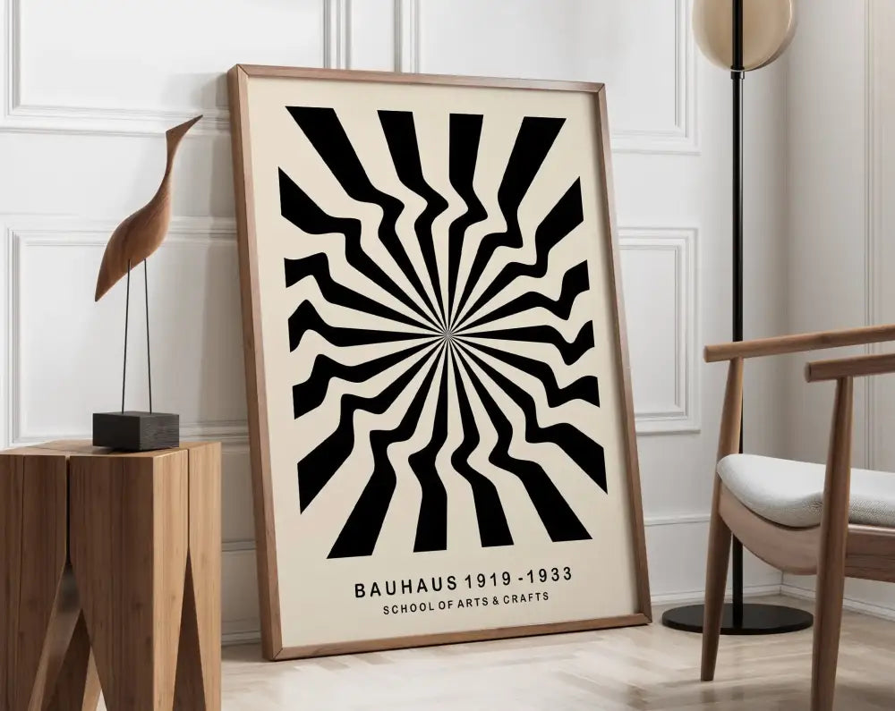 Modern geometric bauhaus canvas poster living room abstract wall art