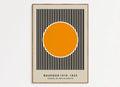Geometric bauhaus canvas wall art orange and black living room decor