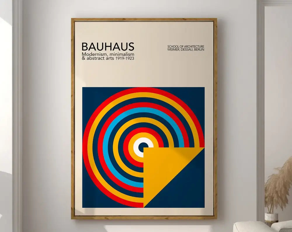 Pastel geometric bauhaus canvas wall art for living room