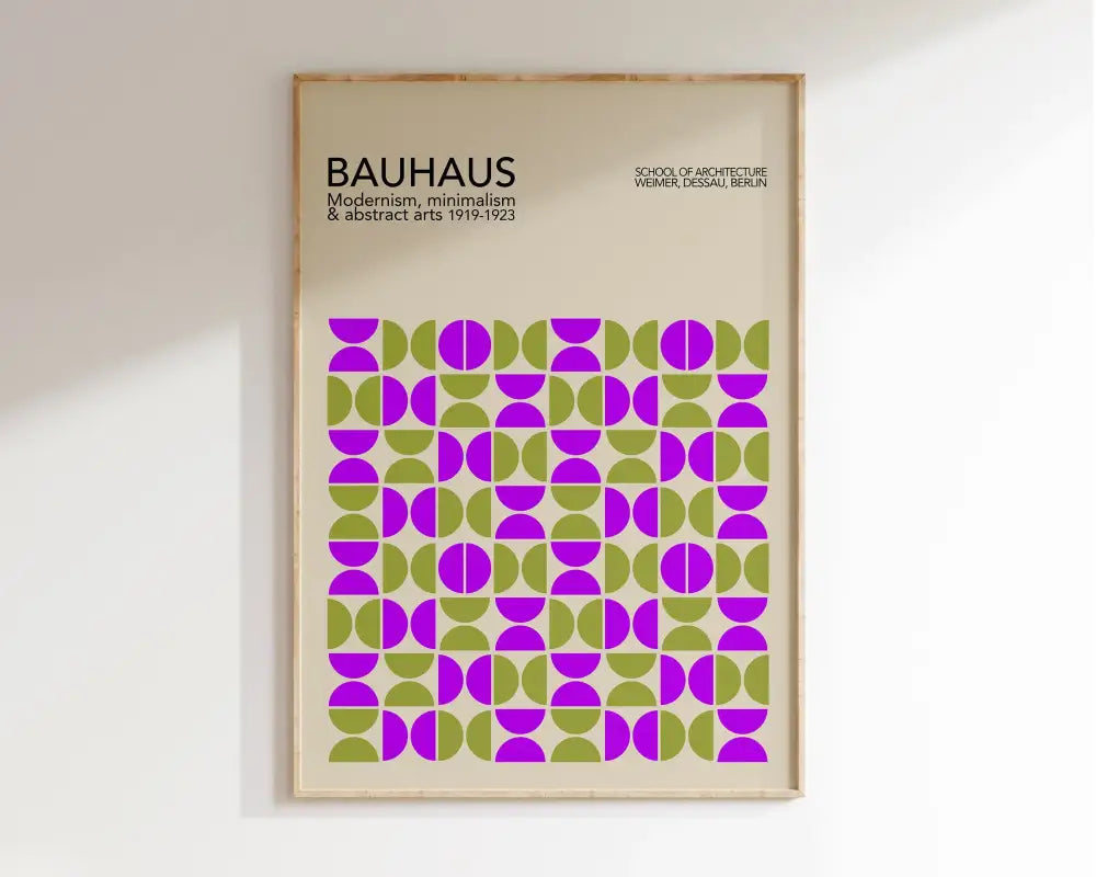 Pastel geometric bauhaus canvas wall art for living room