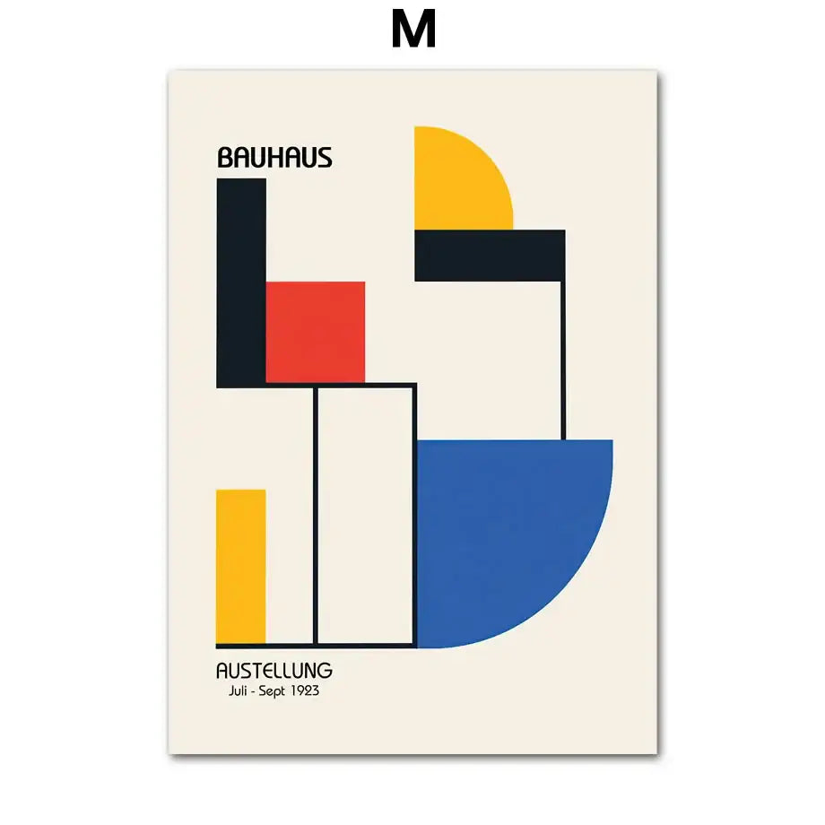 Bauhaus geometric pop art canvas prints living room wall decor