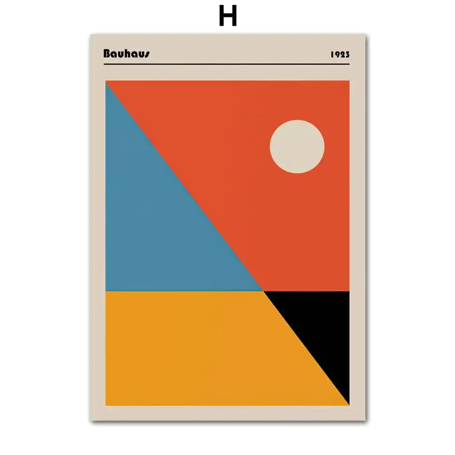 Bauhaus geometric pop art canvas prints living room wall decor