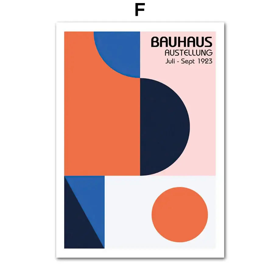 Bauhaus geometric pop art canvas prints living room wall decor