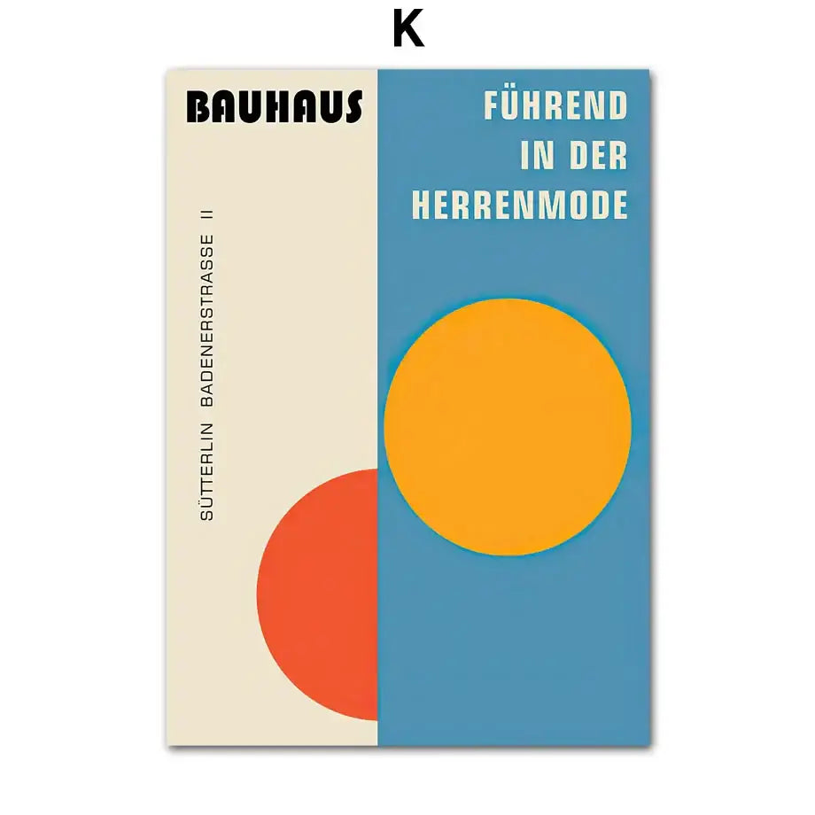 Bauhaus geometric pop art canvas prints living room wall decor