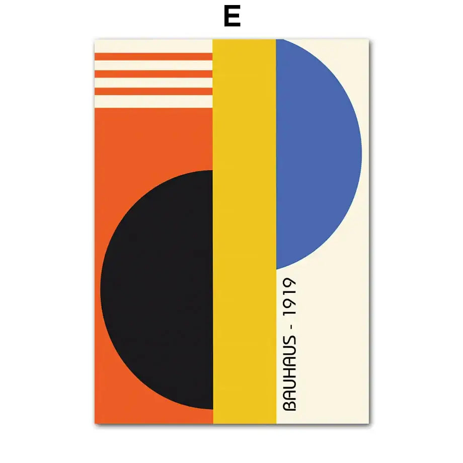 Bauhaus geometric pop art canvas prints living room wall decor