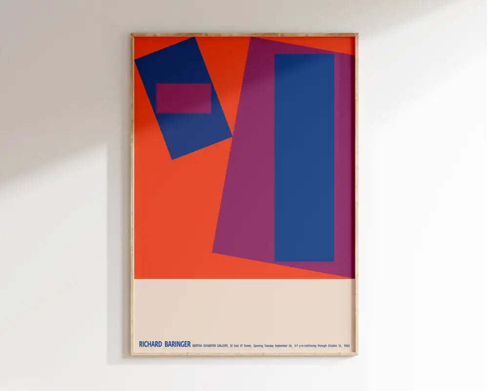 Mid century black & orange geometric canvas wall art living room
