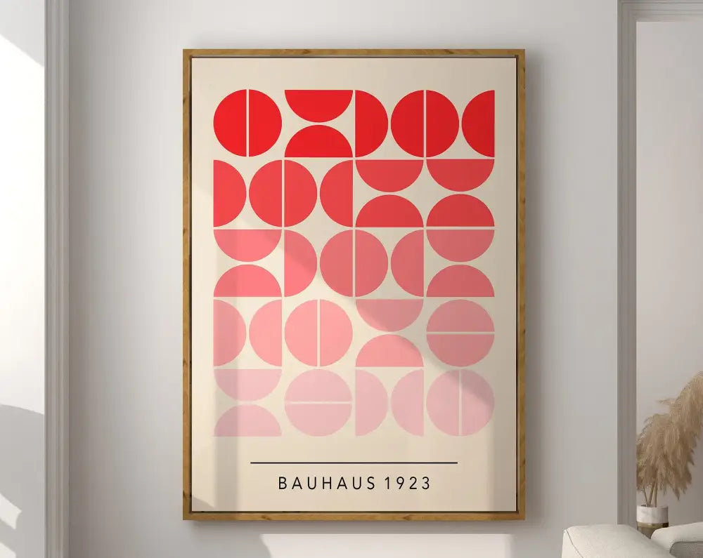 Bauhaus beige and black geometric canvas poster living room decor