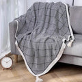 Decorbites geometric tassel blanket black & cream living room throw