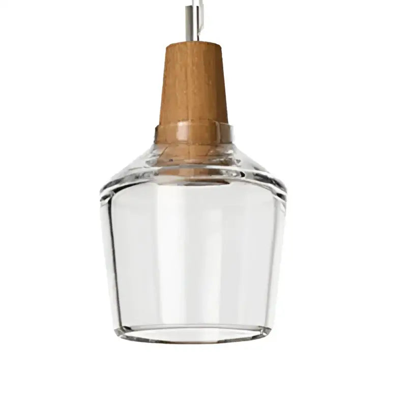 Modern retro smoked glass and wood pendant light dining room set