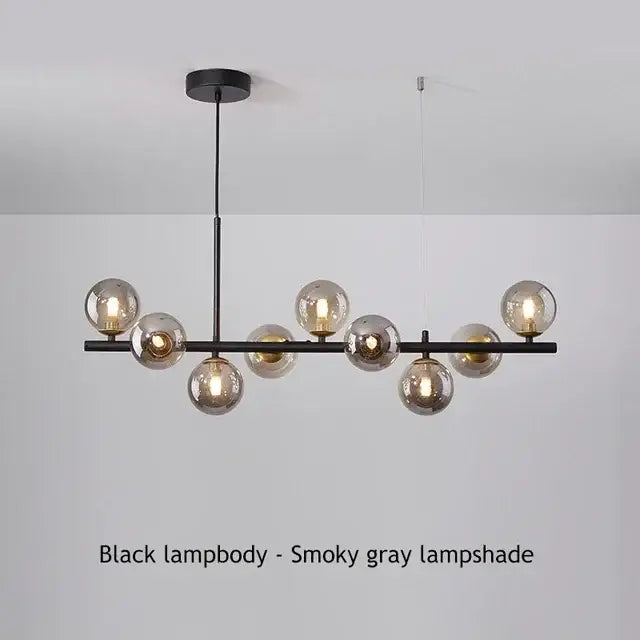 Modern gold glass ball ceiling chandelier dining room light