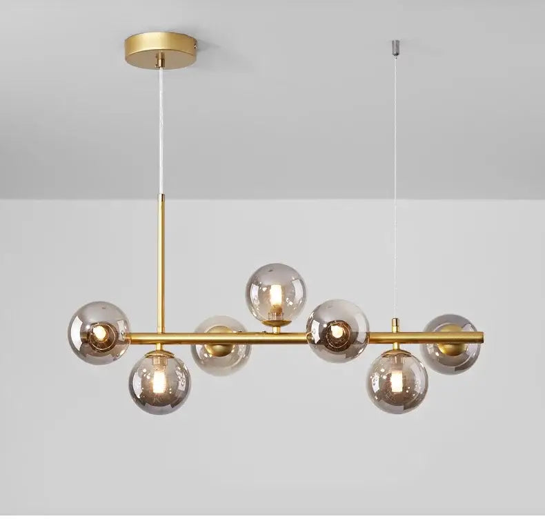 Modern gold glass ball ceiling chandelier dining room light