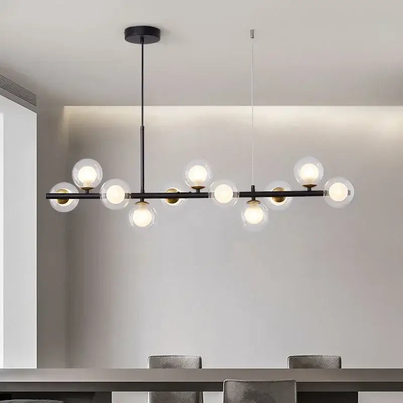 Modern gold glass ball ceiling chandelier dining room pendant light