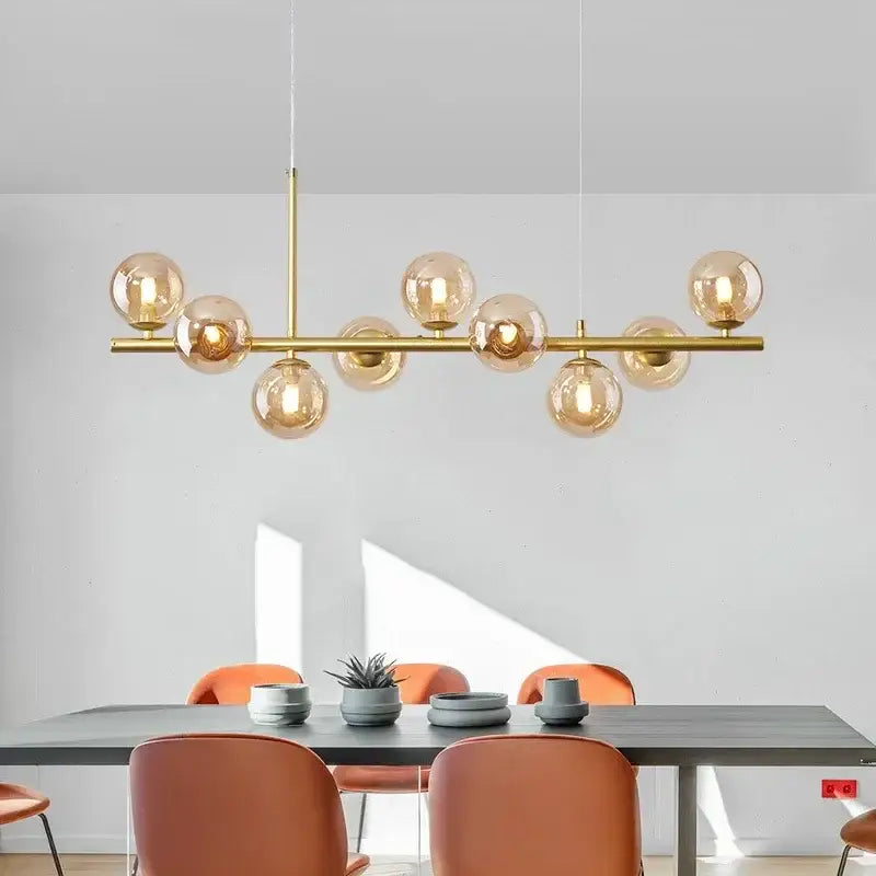 Modern black glass ball chandelier dining room frosted lighting fixture