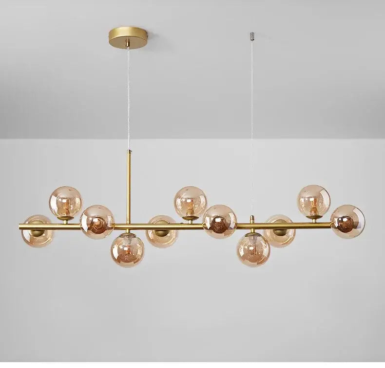 Modern black glass ball chandelier dining room frosted lighting fixture