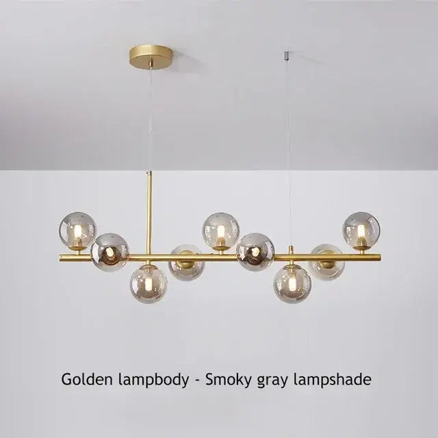Modern black glass ball chandelier dining room frosted lighting fixture