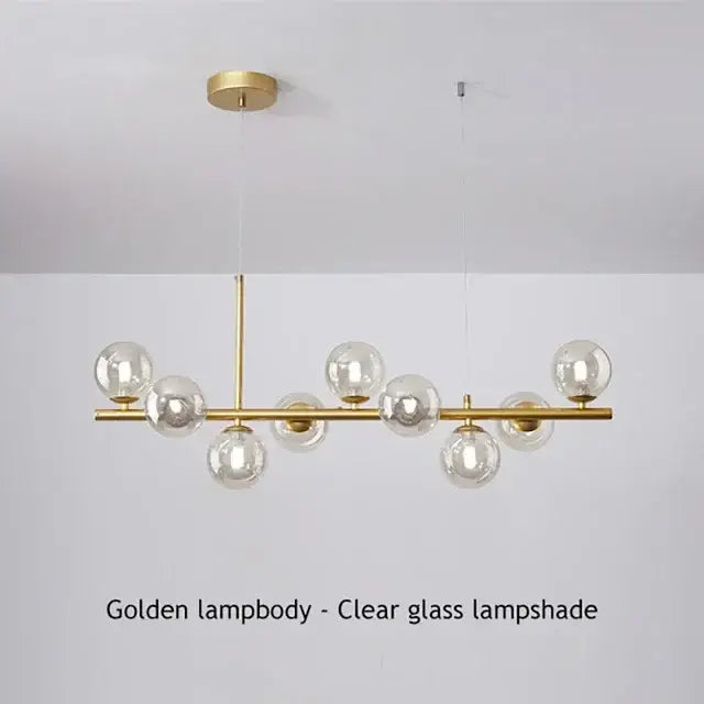 Modern black glass ball chandelier dining room frosted lighting fixture