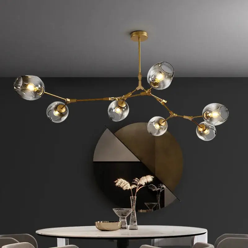 Nordic clear glass ball led chandelier dining room pendant light