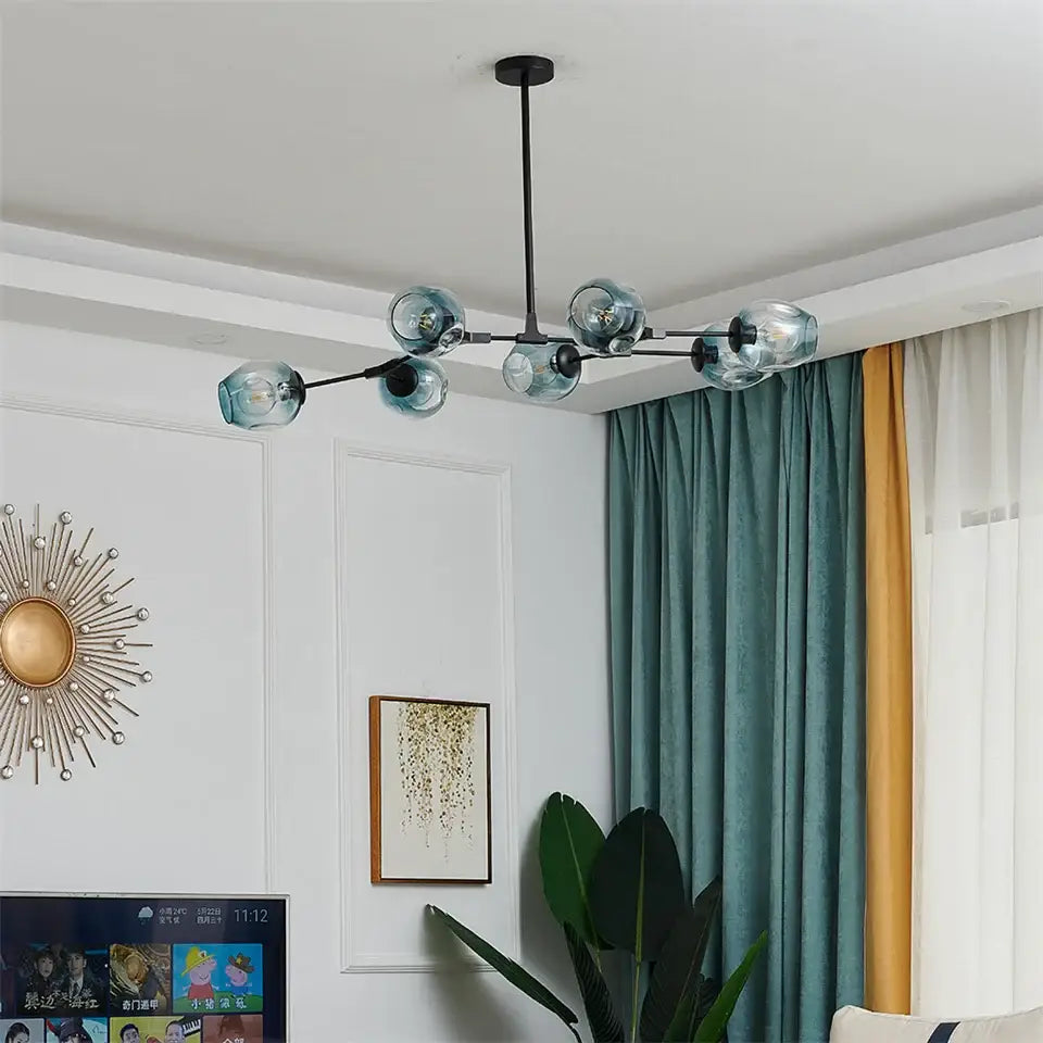 Nordic clear glass ball led chandelier dining room pendant light