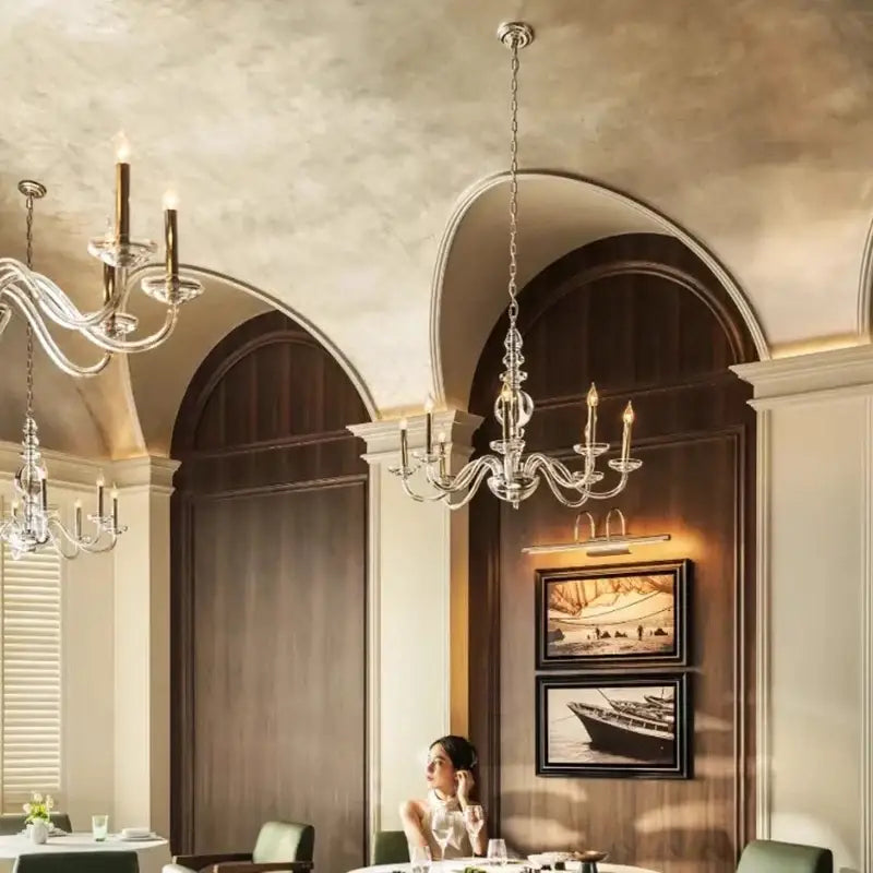 Decorbites glass branch silver led chandelier for living room
