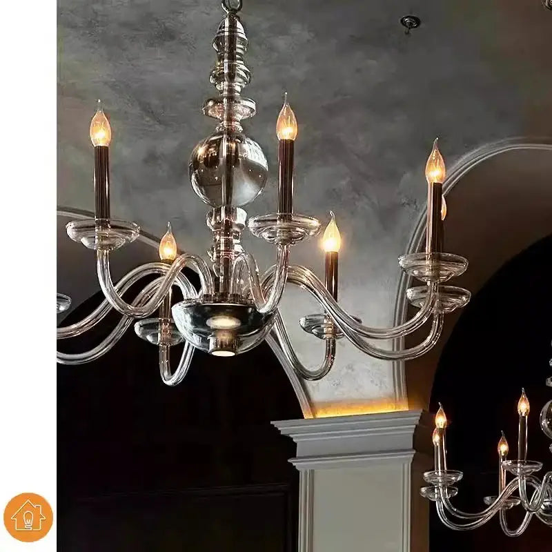 Decorbites glass branch silver led chandelier for living room