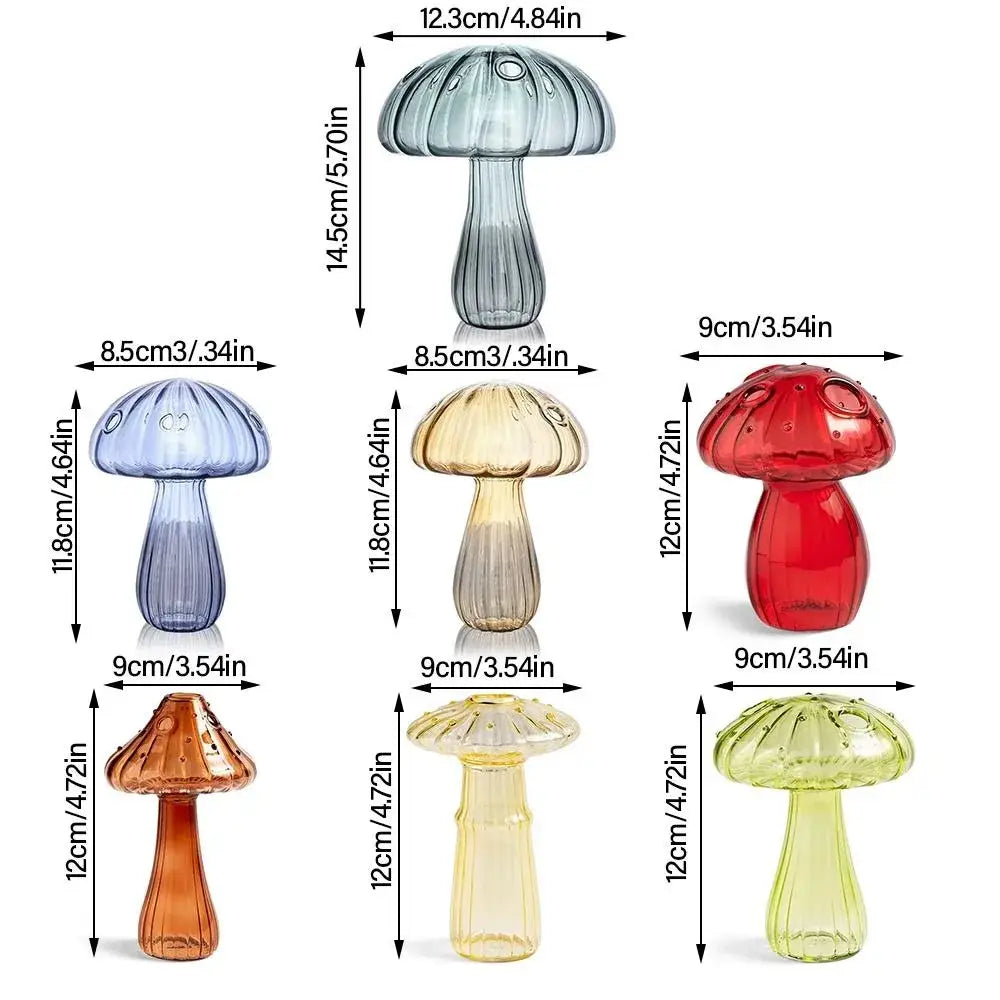 Colorful mushroom glass vase living room home decor