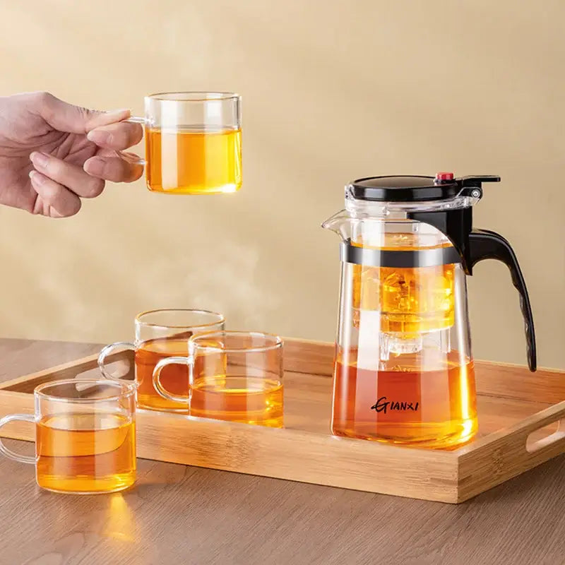 Modern glass teapot with infuser – kitchen glass tea pitcher