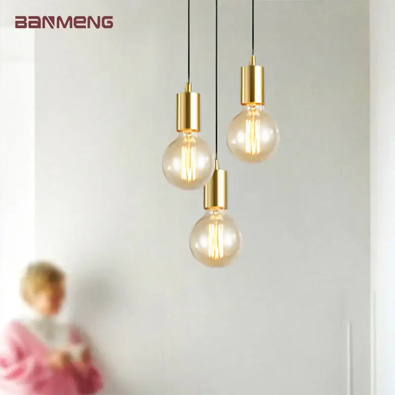 Decorbites gold modern pendant light glass filament dining room