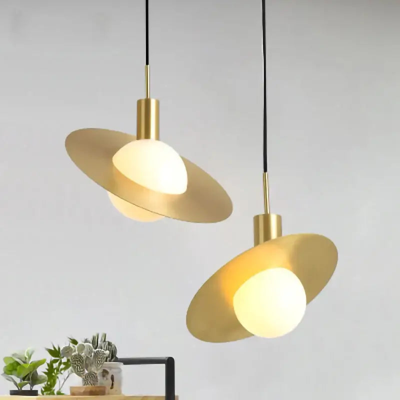 Decorbites gold modern pendant light glass filament dining room