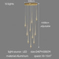 Decorbites gold-plated duplex teardrop chandelier living room light