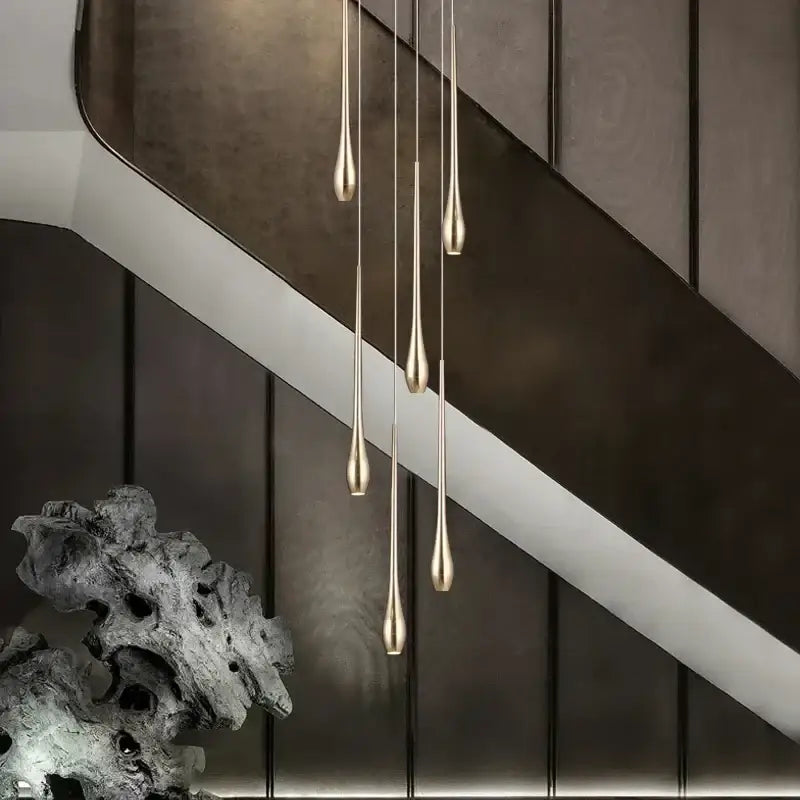 Decorbites gold-plated duplex teardrop chandelier living room light