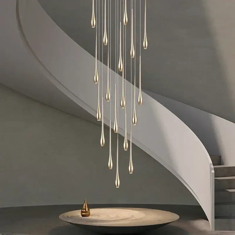 Decorbites gold-plated duplex teardrop chandelier living room light