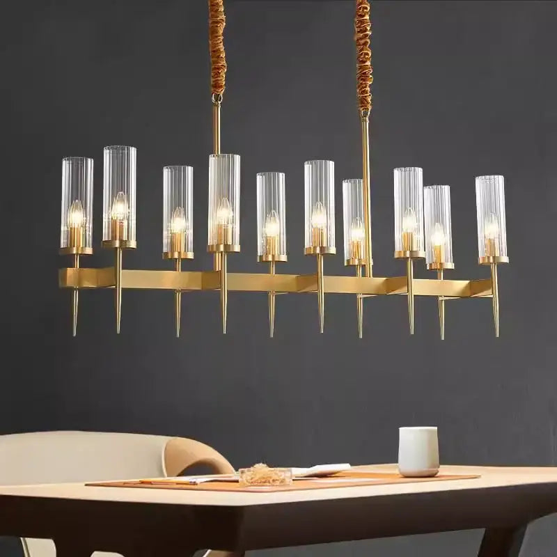 Decorbites gold plated nordic living room chandelier with glass shades