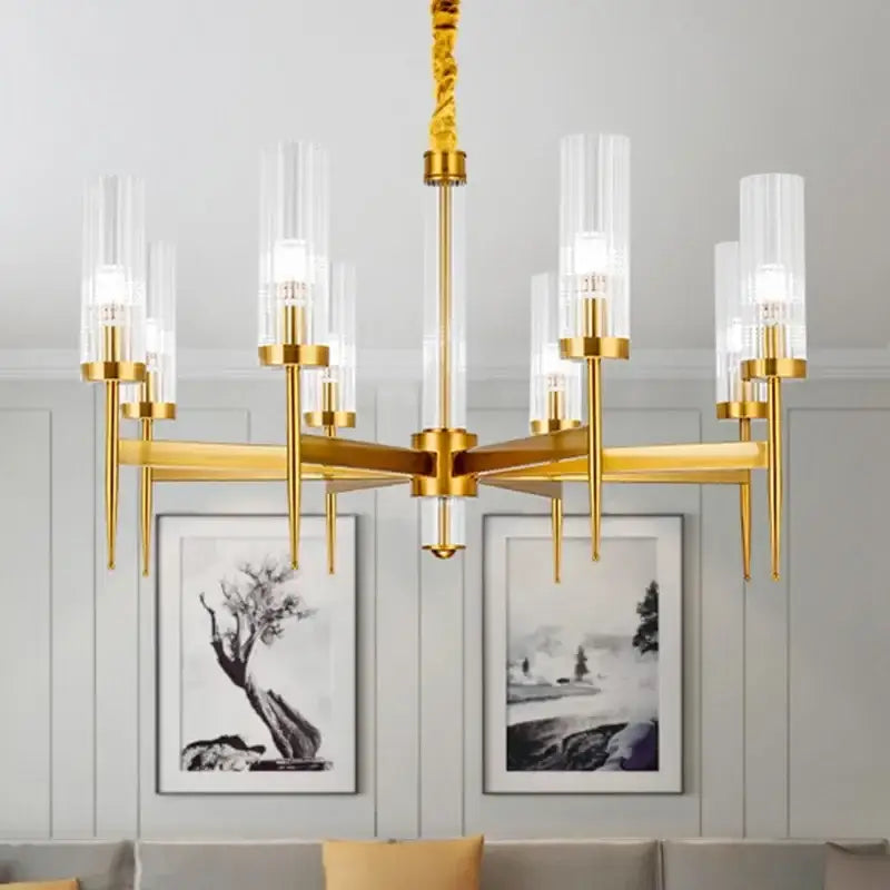 Decorbites gold plated nordic living room chandelier with glass shades
