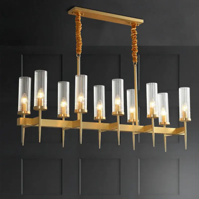 Decorbites gold plated nordic living room chandelier with glass shades