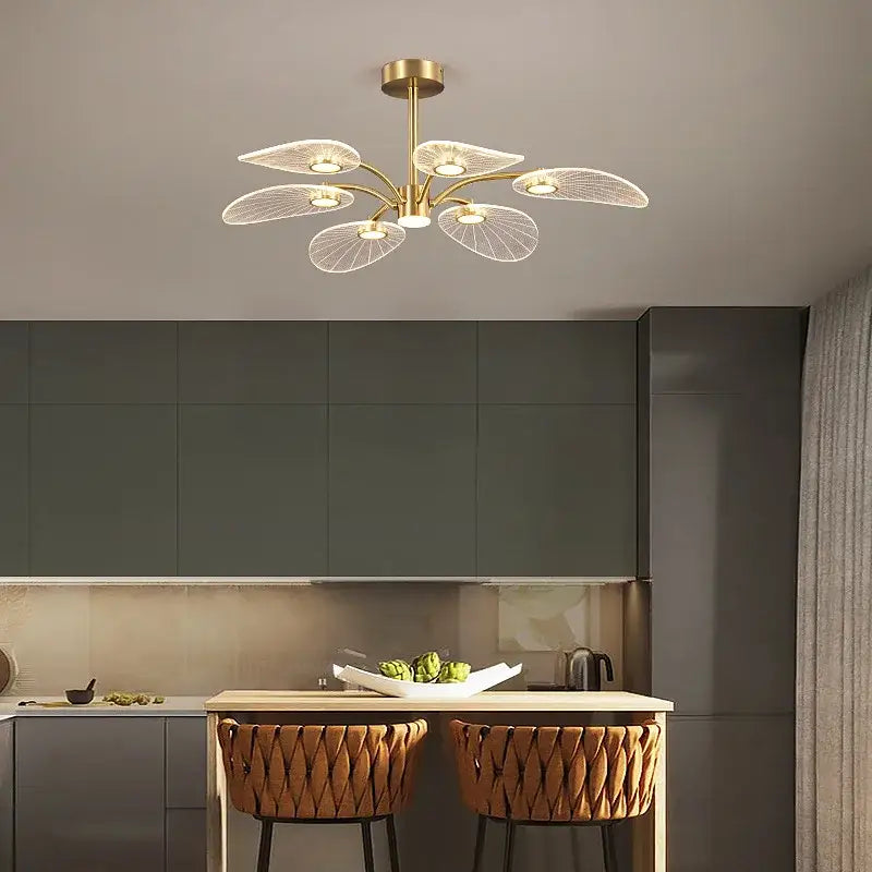 Decorbites golden art peacock led chandelier living room light