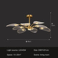 Decorbites golden art peacock led chandelier living room light